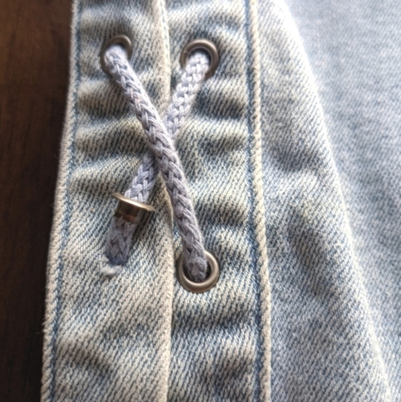 GRLFRND Crystal Lace Up Jean Skirt - Picture 10 of 10